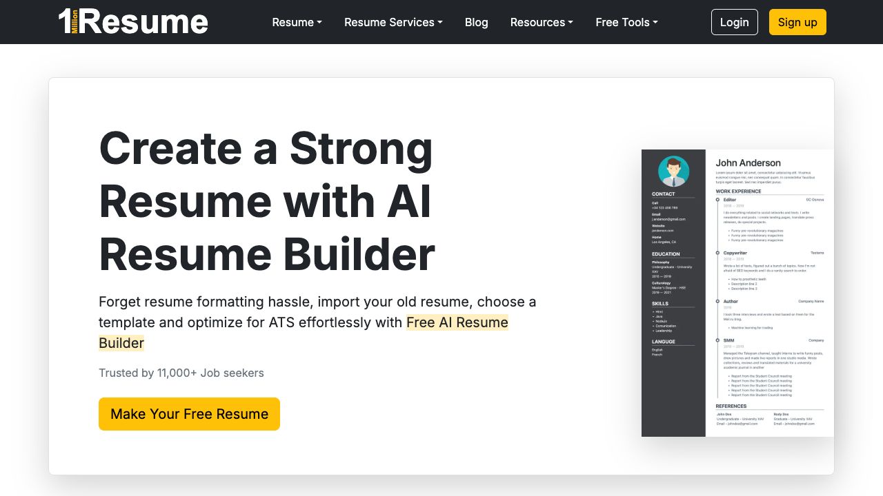 1MillionResume.com cover