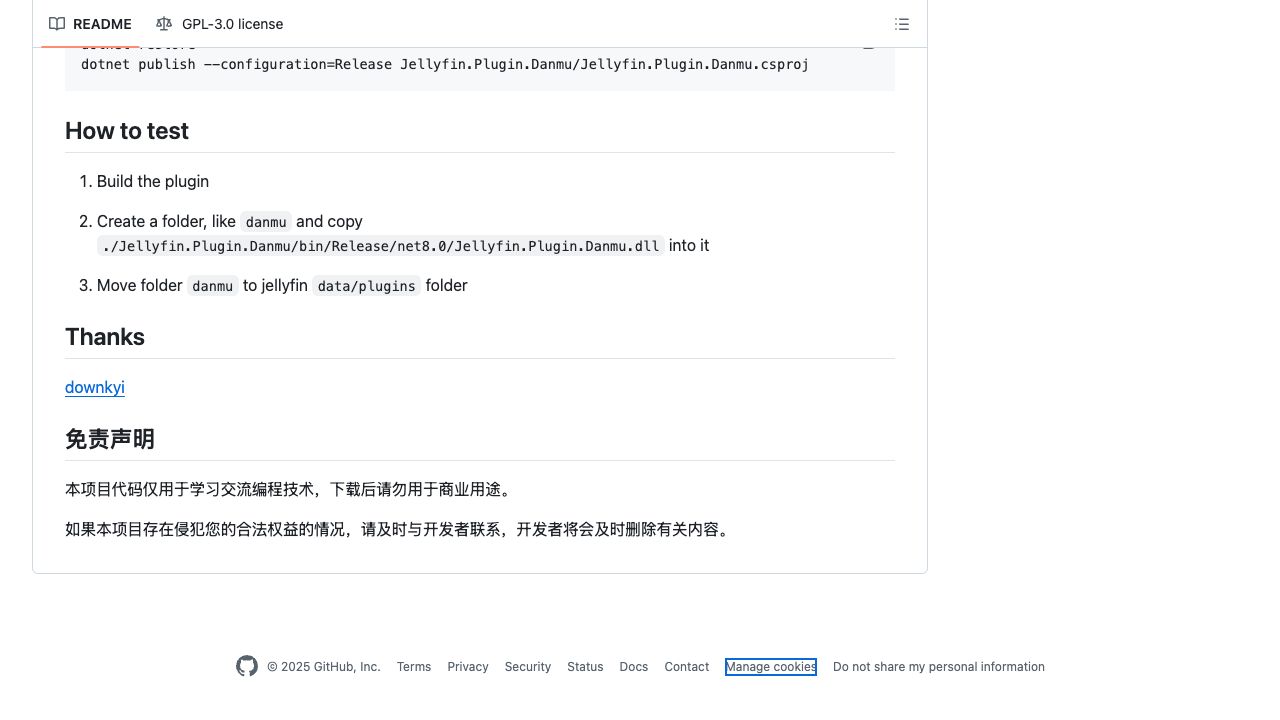 cxfksword/jellyfin-plugin-danmu: jellyfin弹幕自动下载插件 cover