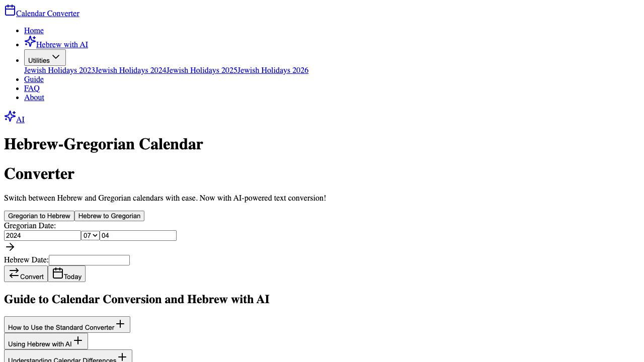 Hebrew Calendar Converter cover