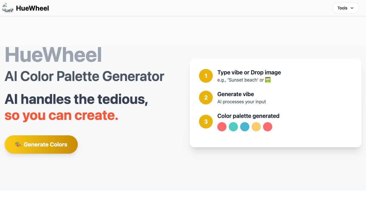 HueWheel - AI Color Palette Generator cover