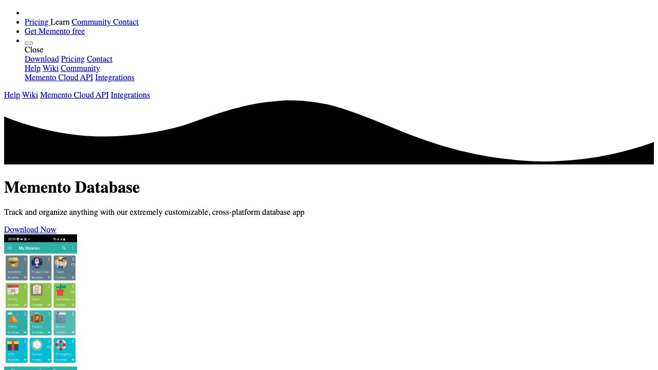 Memento Database cover