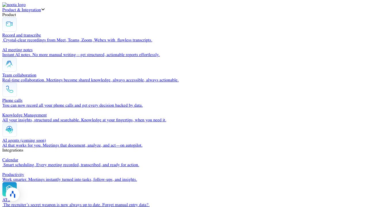 Noota | Free Meeting Recorder & AI-Generated Notes cover