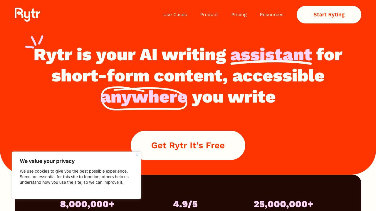 Rytr - Best AI Writer, Content Generator & Writing Assistant cover