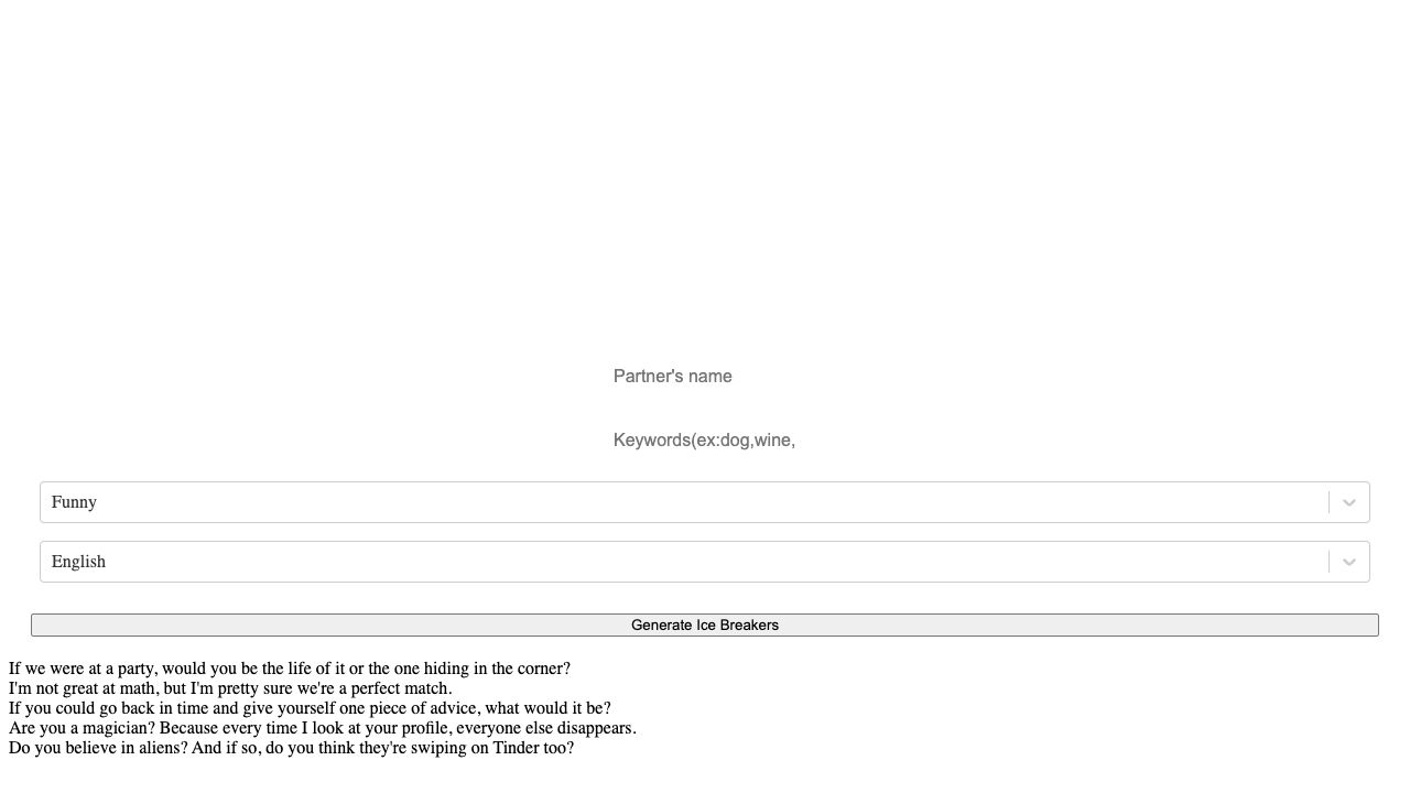 Tinder Ice Breakers AI cover