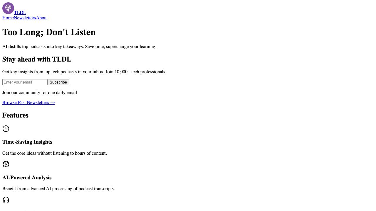 TLDL - Too Long; Don't Listen cover