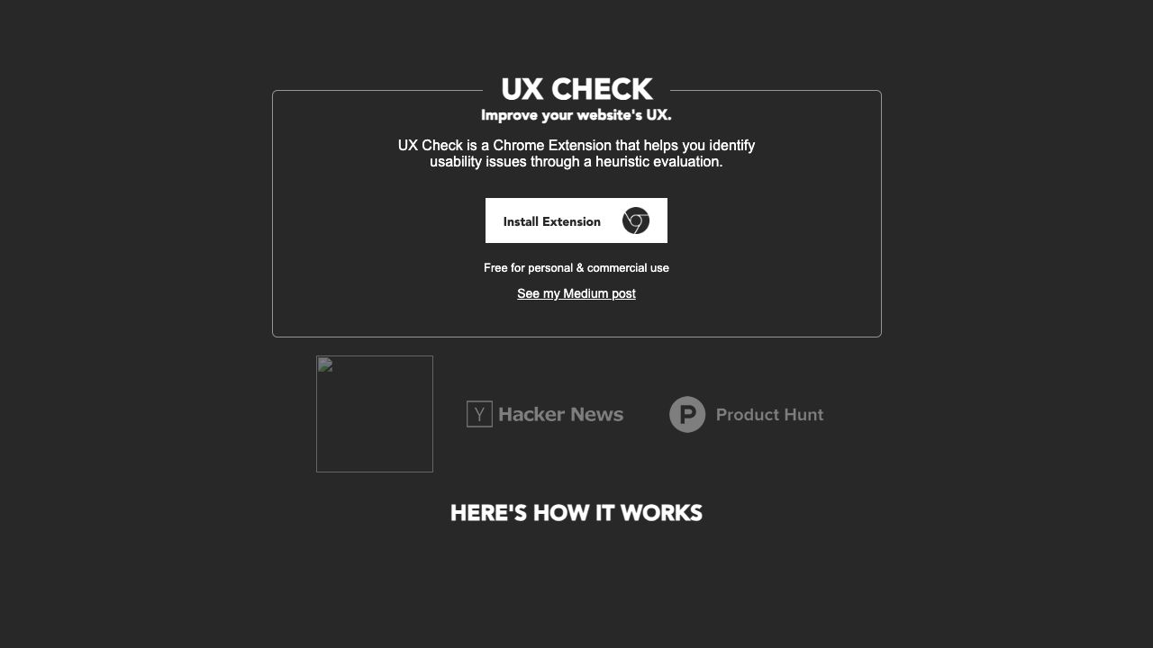 UX CHECK cover