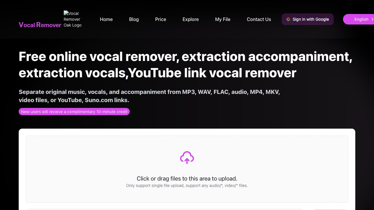 Free Online Vocal Remover cover