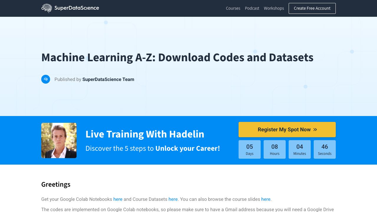 超级数据科学-机器学习练习数据集 cover